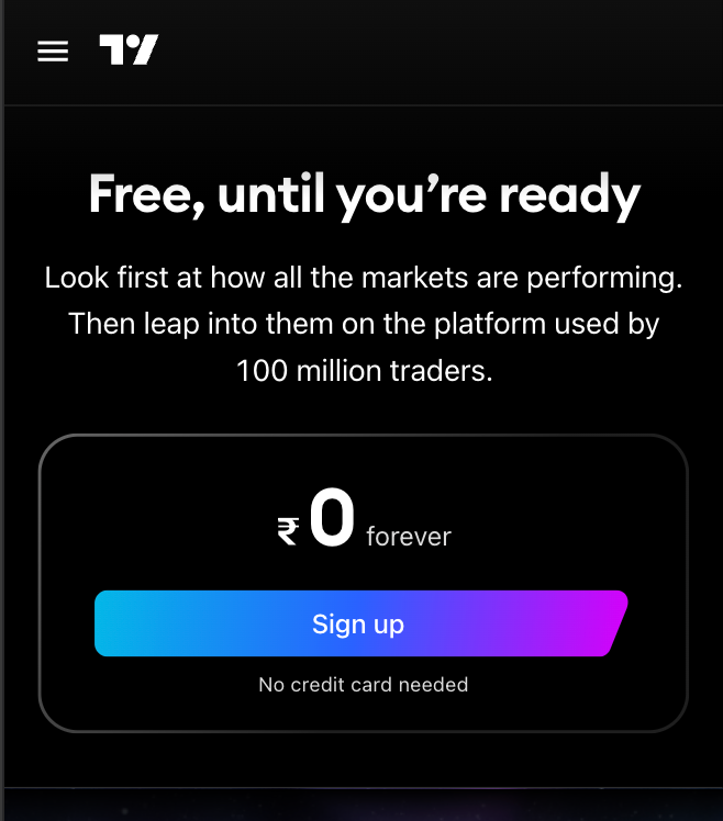 Step 1: Create a free TradingView account